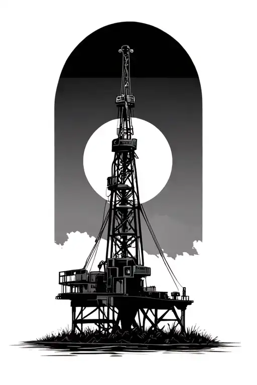 Oil Rig Drilling Rig Subtly Integrated