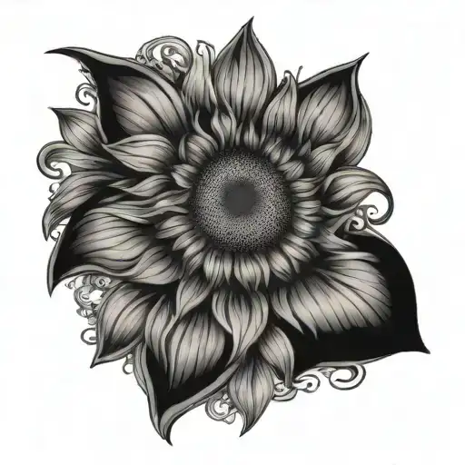 Sunflower Daisy Heart Shape