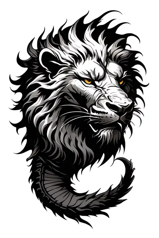 Lion Head On Dragon Body