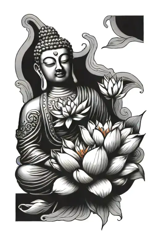 Buddha And Lotus
