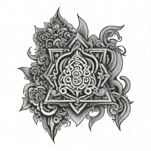 Sak Yant Tattoo With Thai And African Tribal Patterns