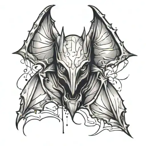 A Bat In The Style Of Cyber Sigilism