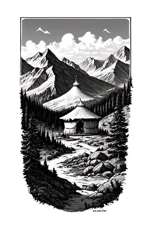 Yurt In Mountains