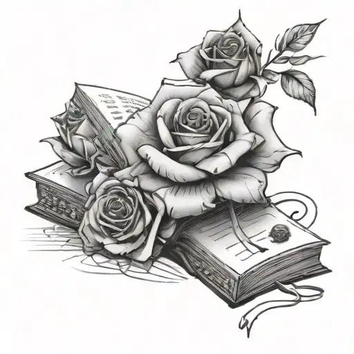 Crystal Rose And Book And Motherboard Wires