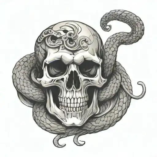 Skull And Snake Wrapped