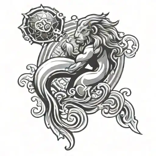 Aquarius Zodiac Sign For Male On Hand Wrist