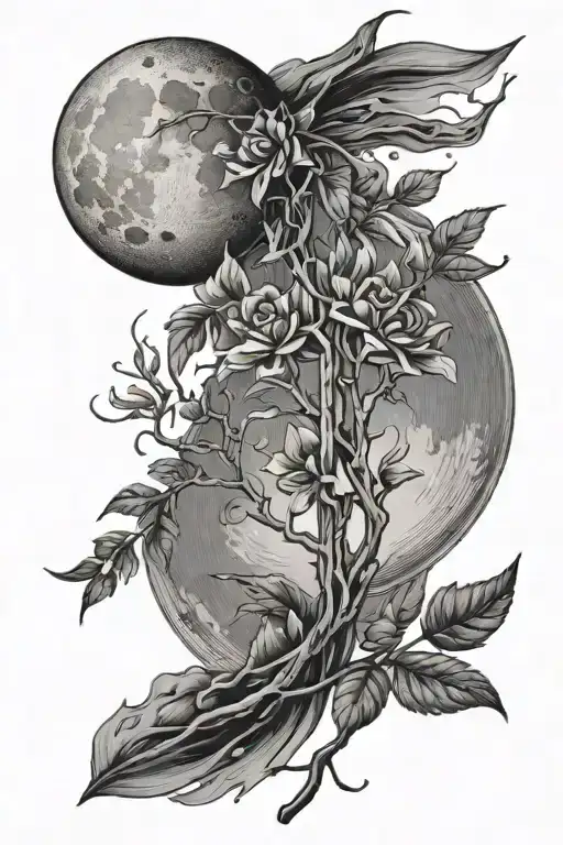 Moon And Stem Wrapped