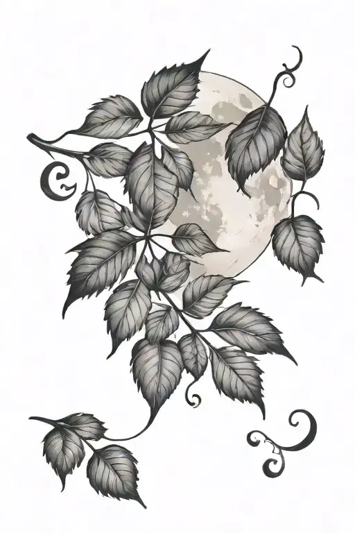 Moon And Leaves