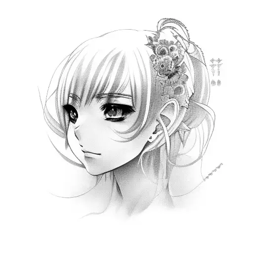 Portrait Of A Girl With Anime-inspired Hair And Makeup