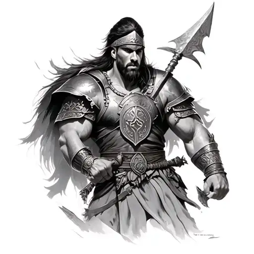 Spartan Warrior With Mori Quam Foedari