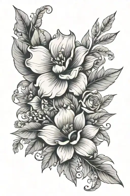 Floral Pattern Beach Mountain