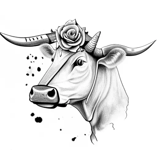 Cow With Knife Roses And A Car