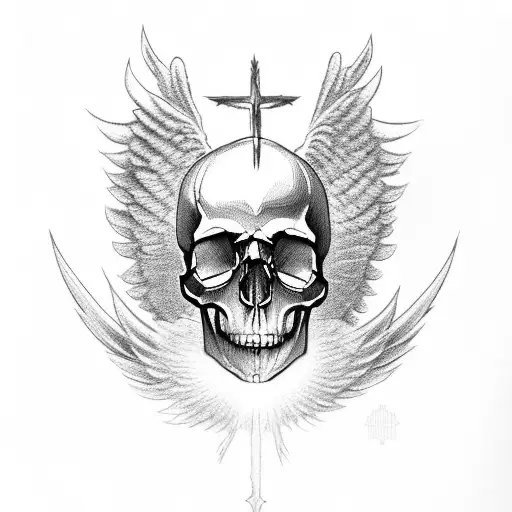 A Skull Wearing An Angel Halo