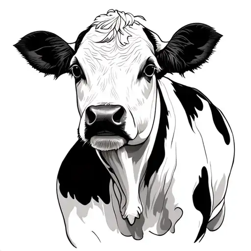 Calf In Black And White