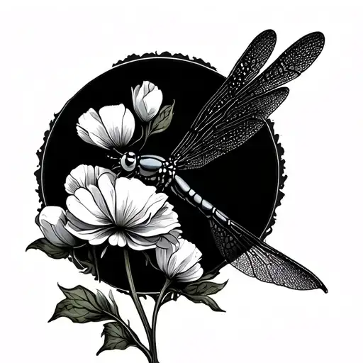 Dragonfly Lines Near Cotton Field