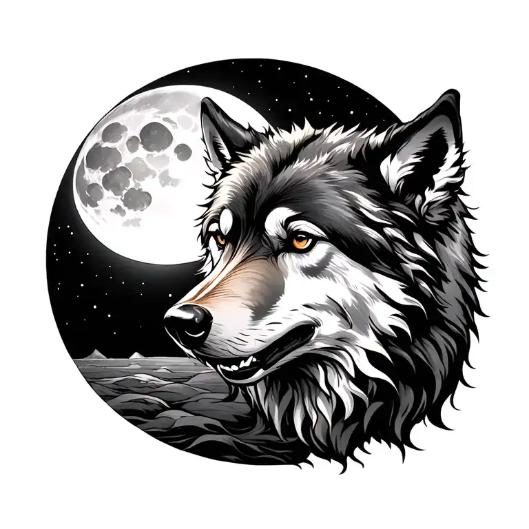Wolf Swallowing The Sun Moon