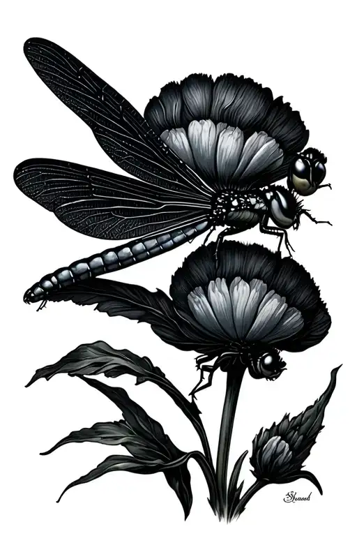 Dragonfly Lines Near Cotton Field