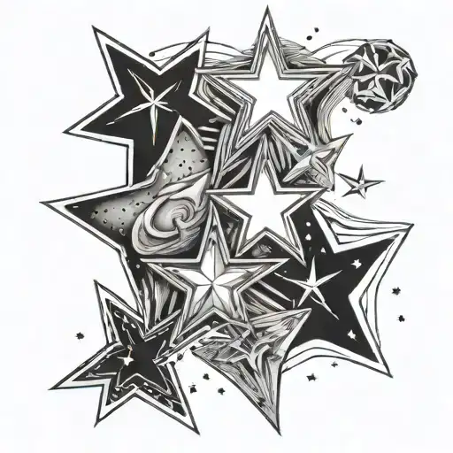 Three Different Stars Fine Line