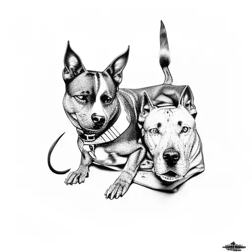 Guerrero Espartano Con Un Pitbull A Su Derecha Y Un Lobo A Su Izquierda Protegiendolo