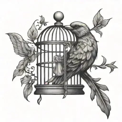 Bird Crushing Birdcage Elegant Witchy
