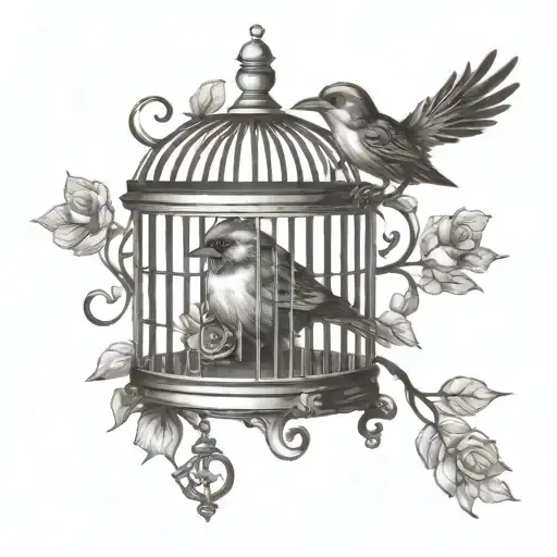 Bird Crushing Birdcage Elegant Witchy