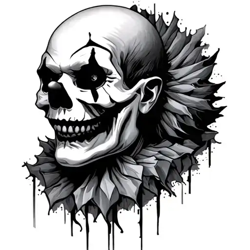 A Clown With A Skull As Head