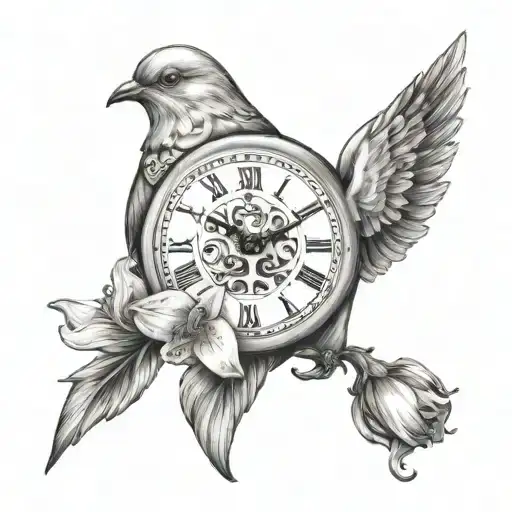 Clock Dove Lily