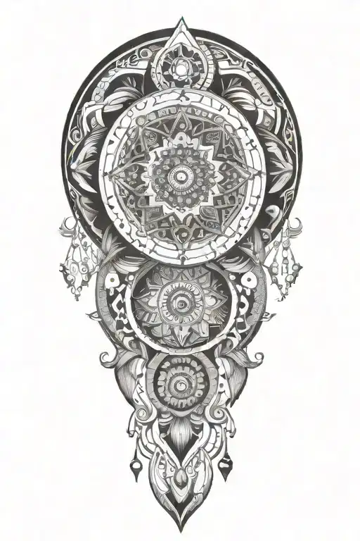 Mandala Design Incorporating Elements Of The Galaxy