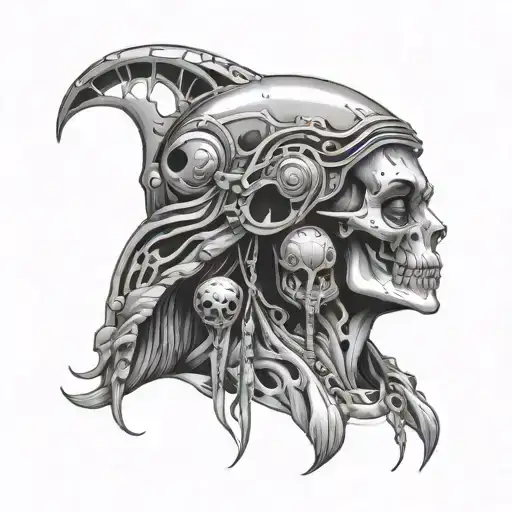 Hot Alien Woman With Head Dress Of A Man's Skull