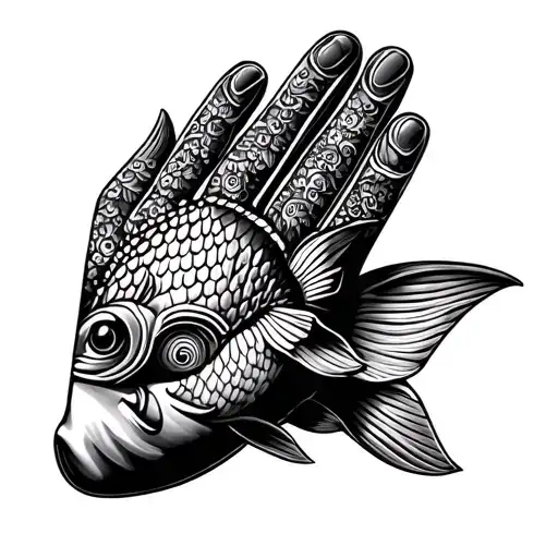 Hamsa Hand With Fish