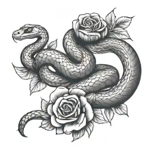 Snake And Roses