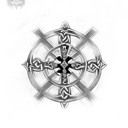Celtic Cross With A Skull In The Middle