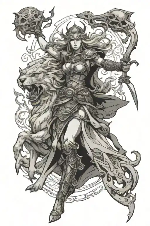 Freya Odin Mimir Jormungander Gods Battling