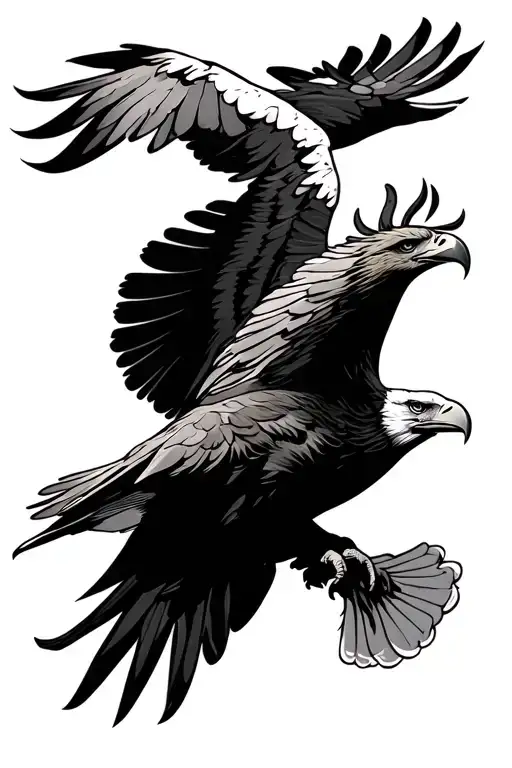 An Eagle Flying Holding Across Middle