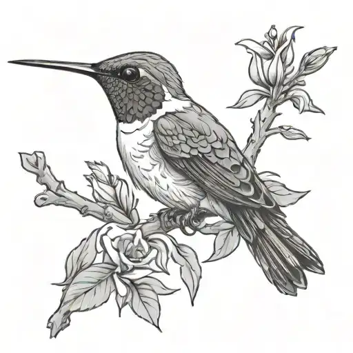 Hummingbird On Branch