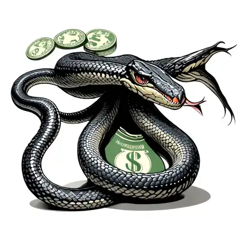 Snake Shaped Like Money Into Bag