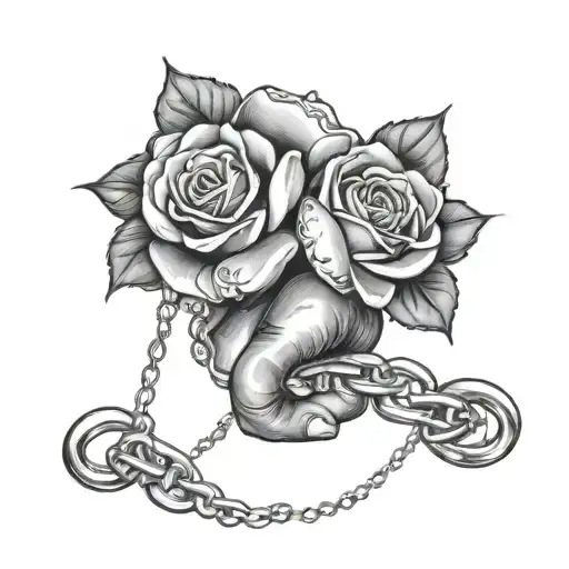 Black Lives Matter Fist With Broken Chains And Roses