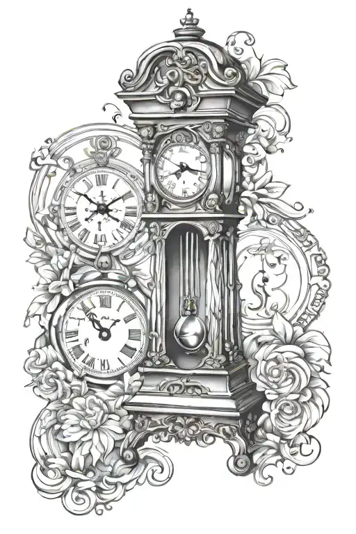 Grandfather Clock With Hourglass