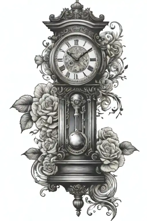 Grandfather Clock With Hourglass
