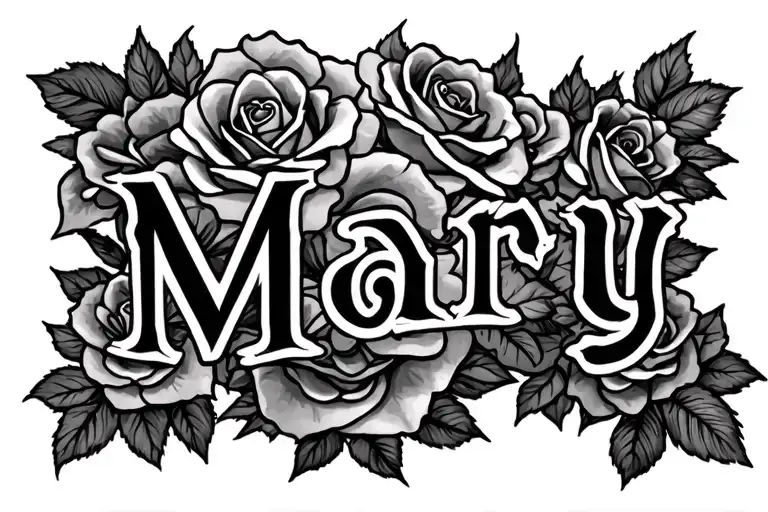 The Name Mary With Roses On The End