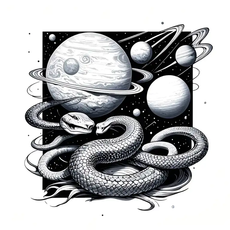 Quantum Theory With Snake And Planets Feminine