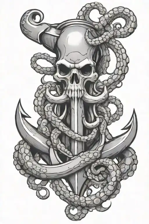 Anchor With Octopus Wrapped