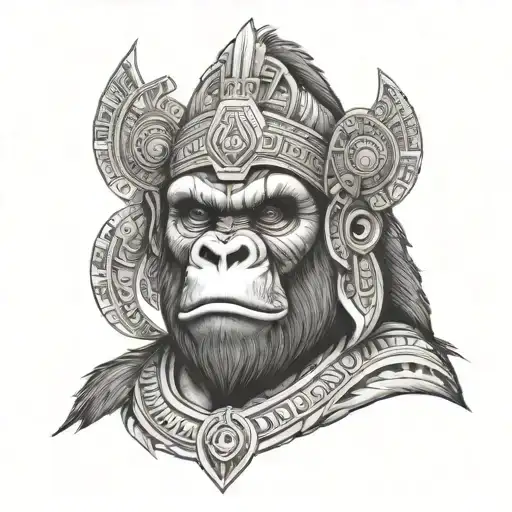 Silverback Gorilla Aztec Warrior