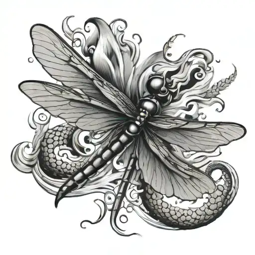 Dragon Fly With Fire