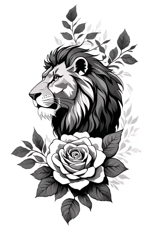 Lion King And Roses Blooming
