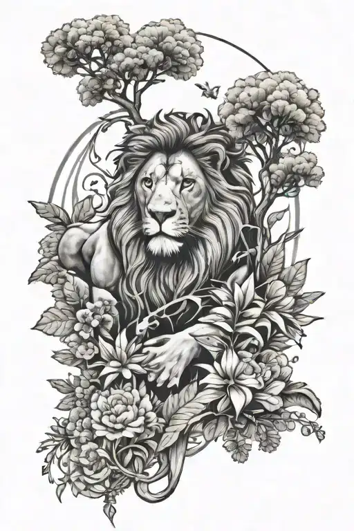 Garden Of Eden And Lion