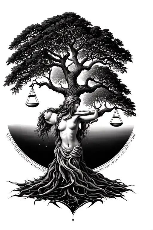 Libra And The Tree Of Life As Open Skin Opening