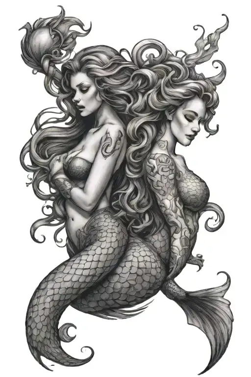 Mermaid And Evil Mermaid