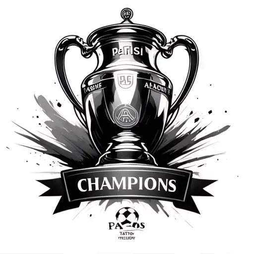Abstract Psg Tattoos Victory Black And White Champions League