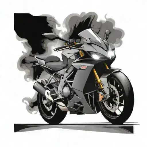 A Aprilia Rs 660 With Shining Headlights In Smoke On An Empty Mountain Road